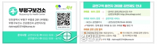 부평구, 인천시 최초 흡연 과태료 감면제도 QR코드로 홍보