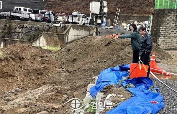 【광주시의회 주임록의장, 수해복구현장 예찰진행】