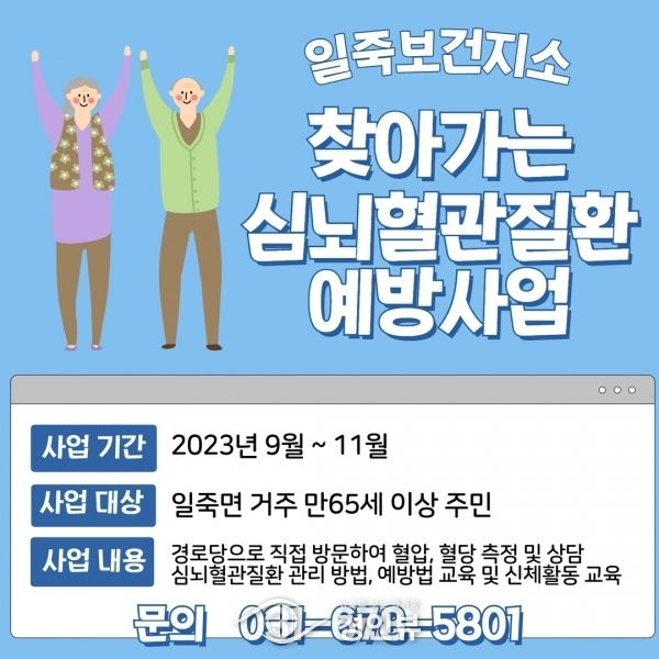일죽보건지소, ‘찾아가는 심뇌혈관질환 사업’ 운영